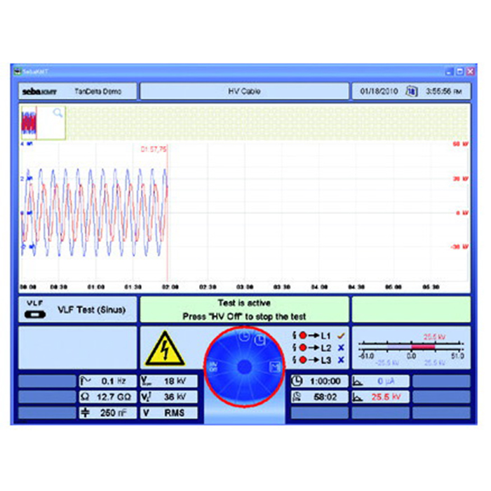 Испытательная установка сверхнизкой частоты для кабелей среднего напряжения VLF SINUS 51